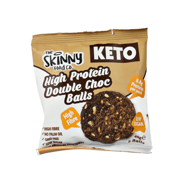 The Skinny Food Co High Protein Keto Balls 10x40g Double Chocolate Online now