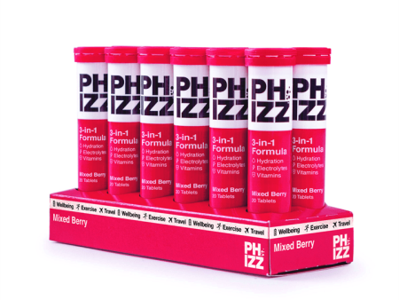 Phizz 2-in-1 Multivitamin & Rehydration Electrolyte Effervescent 12x20 Tabs Mixed Berry Online Hot Sale