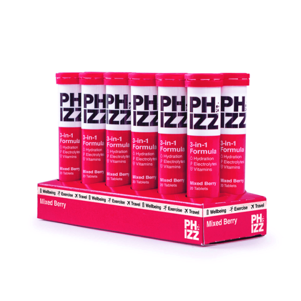 Phizz 2-in-1 Multivitamin & Rehydration Electrolyte Effervescent 12x20 Tabs Mixed Berry Online Hot Sale