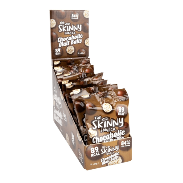 The Skinny Food Co Chocaholic Malt Balls 12x20g Choc Malt For Discount